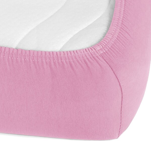Jersey napínací prostěradlo na extra vysokou matraci JR-008 Růžová lila 80 x 200 - výška 40 cm