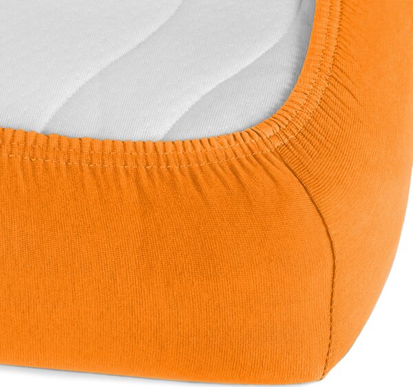 Jersey napínací prostěradlo JR-006 Oranžové 90 x 200 - výška 20 cm
