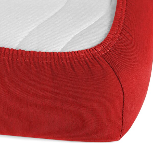 Jersey napínací prostěradlo na extra vysokou matraci JR-007 Sytě červené 80 x 200 - výška 40 cm