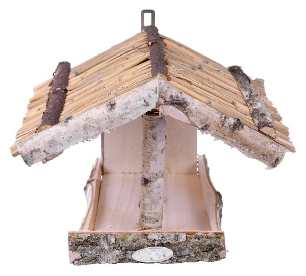 Dřevěné nástěnné krmítko pro ptáky Esschert Design, výška 24,5 cm