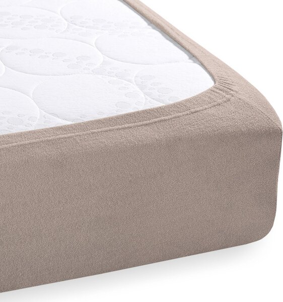 Dětské froté napínací prostěradlo do postýlky FR-027 Šedohnědé 60 x 120 x 10 cm - do postýlky