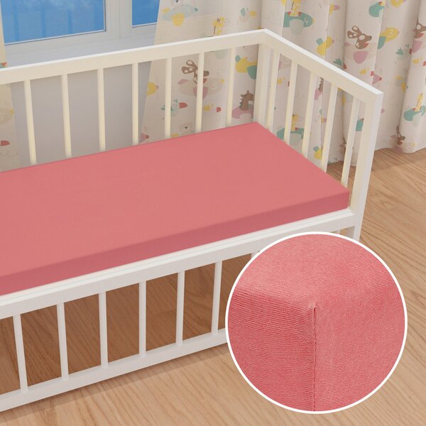 Dětské jersey napínací prostěradlo do postýlky JR-001 Korálové 60 x 120 x 10 cm - do postýlky