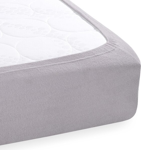 Dětské froté napínací prostěradlo do postýlky FR-028 Světle šedé 60 x 120 x 10 cm - do postýlky