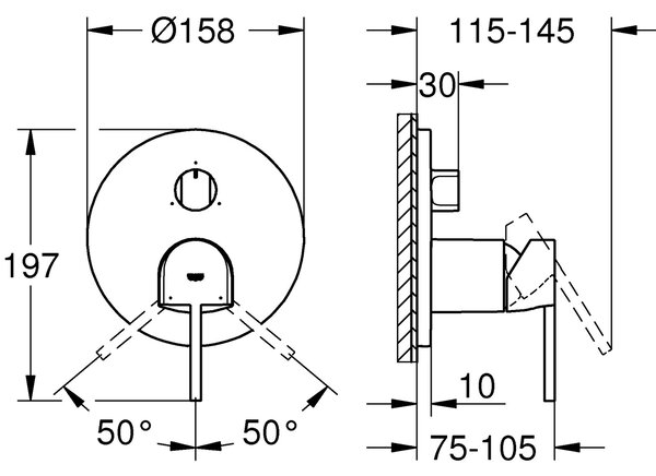Grohe Plus vanová baterie pod omítku SuperSteel 24093DC3