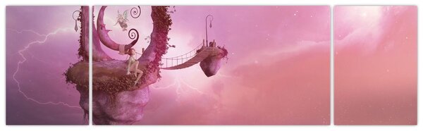 Obraz - Víla na plujícím ostrově (170x50 cm)