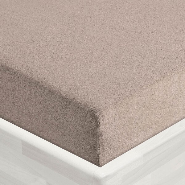Dětské froté napínací prostěradlo do postýlky FR-027 Šedohnědé 60 x 120 x 10 cm - do postýlky