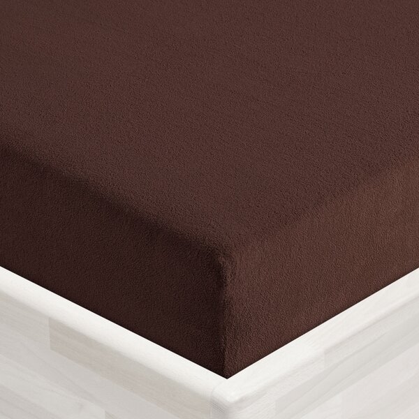 Dětské froté napínací prostěradlo do postýlky FR-026 Čokoládově hnědé 60 x 120 x 10 cm - do postýlky