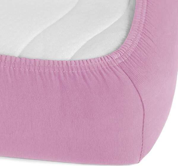 Dětské jersey napínací prostěradlo do postýlky JR-008 Růžová lila 60 x 120 x 10 cm - do postýlky