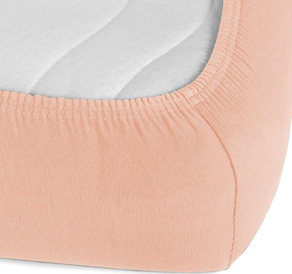 Dětské jersey napínací prostěradlo do postýlky JR-005 Světle broskvové 60 x 120 x 10 cm - do postýlky