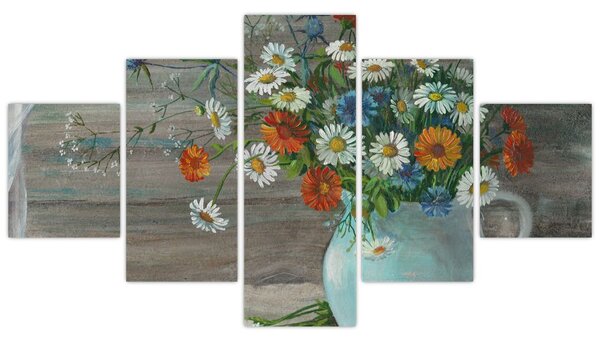 Obraz - Luční kvítí, olejomalba (125x70 cm)