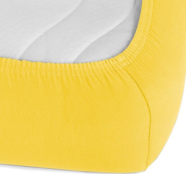 Dětské jersey napínací prostěradlo do postýlky JR-003 Žluté 60 x 120 x 10 cm - do postýlky