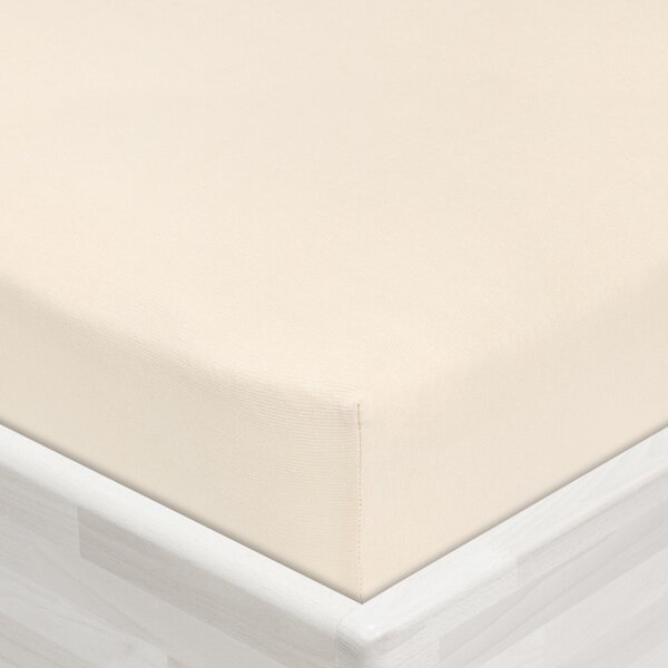 Dětské jersey napínací prostěradlo do postýlky JR-002 Smetanové 60 x 120 x 10 cm - do postýlky