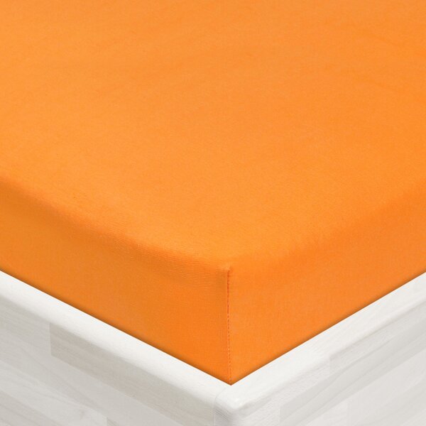 Dětské jersey napínací prostěradlo do postýlky JR-006 Oranžové 60 x 120 x 10 cm - do postýlky