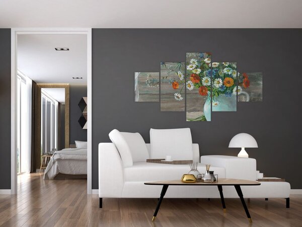 Obraz - Luční kvítí, olejomalba (125x70 cm)