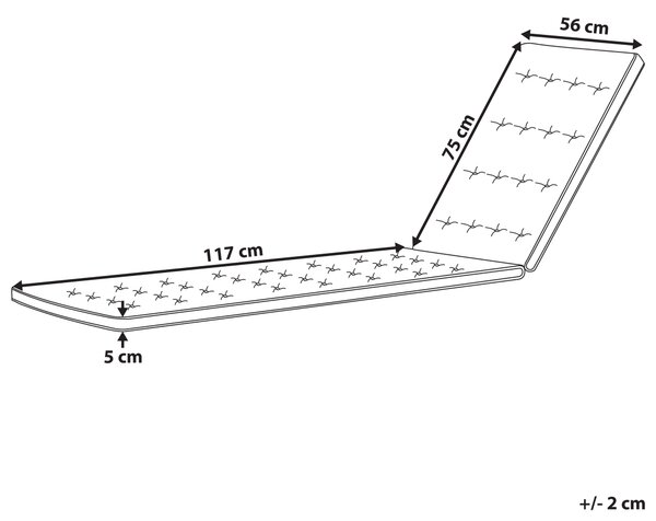 Polstr na zahradní lehátko CESANA PREMIUM 192 x 56 cm Modrá