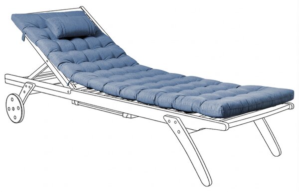 Polstr na zahradní lehátko CESANA PREMIUM 192 x 56 cm Modrá
