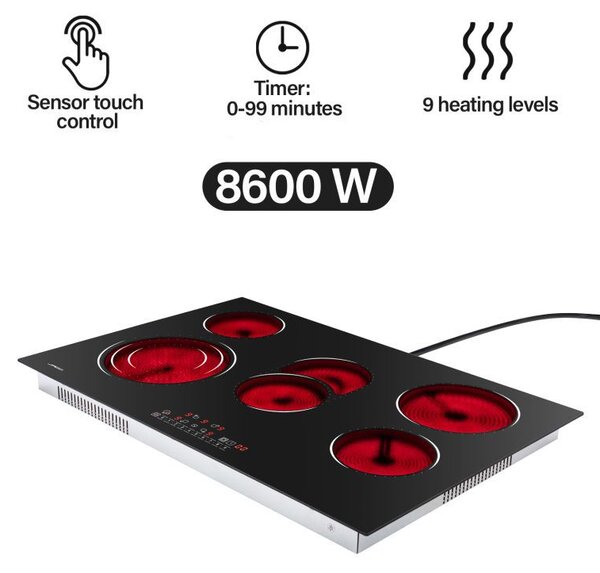 Jago 80615 JAGO Sklokeramická varná deska, 6800 W