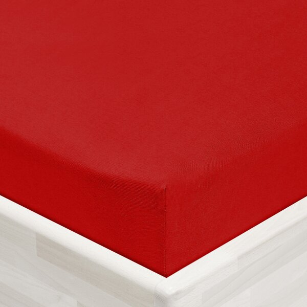 Dětské jersey napínací prostěradlo do postýlky JR-007 Sytě červené 60 x 120 x 10 cm - do postýlky