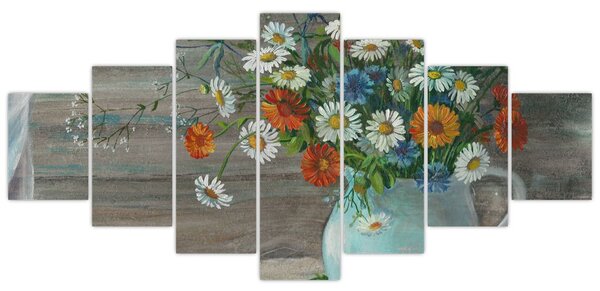 Obraz - Luční kvítí, olejomalba (210x100 cm)