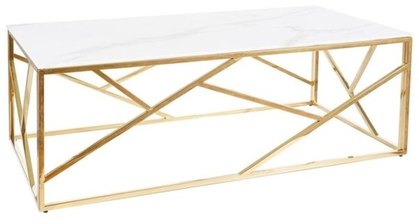 Konferenční stolek Escada II - obdélník, mramor / zlatá