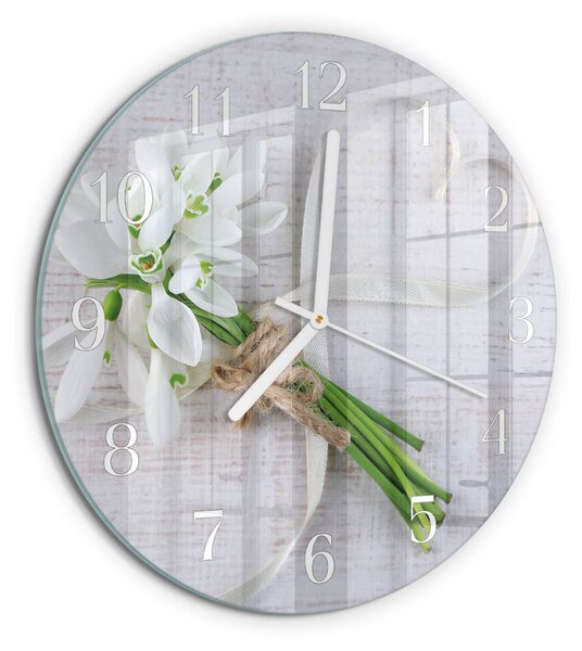 Skleněné hodiny na stěnu Kytice květin zsob-fi30-00087182