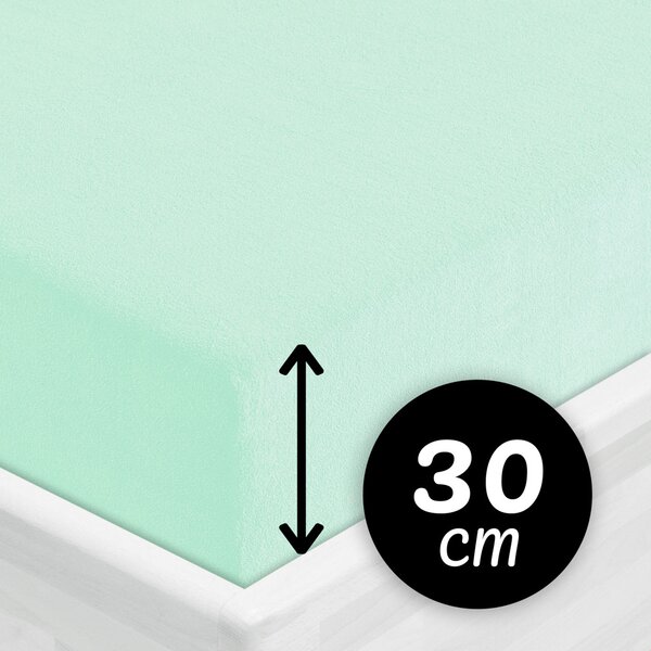 Froté napínací prostěradlo na vysokou matraci FR-034 Mintové 80 x 200 - výška 30 cm