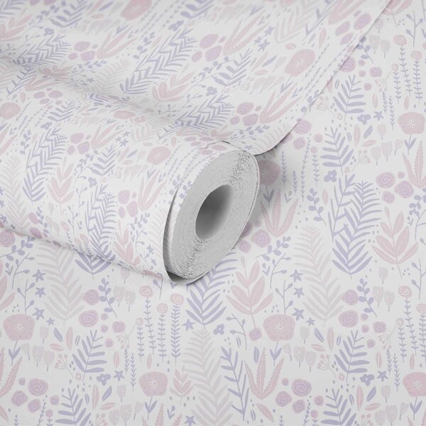 A.S. Création | Vliesová tapeta na zeď Little Love 38118-1 | 0,53 x 10,05 m | bílá, fialová, růžová
