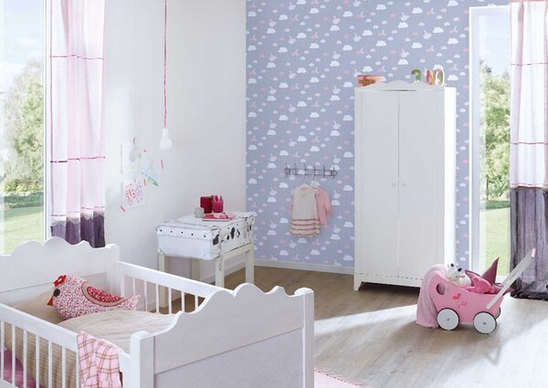 A.S. Création | Vliesová tapeta na zeď Little Love 38125-1 | 0,53 x 10,05 m | bílá, šedá, růžová