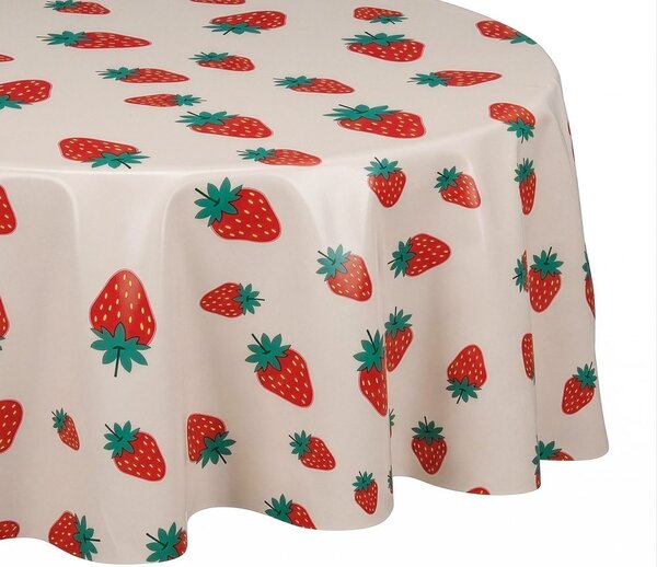 WATERPROOF Ubrus omyvatelný kulatý jahody 140 cm