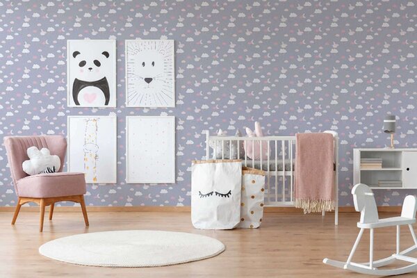 A.S. Création | Vliesová tapeta na zeď Little Love 38125-1 | 0,53 x 10,05 m | bílá, šedá, růžová