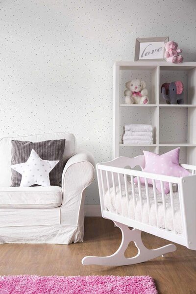 A.S. Création | Vliesová tapeta na zeď Little Love 38123-1 | 0,53 x 10,05 m | modrá, bílá, černá, šedá
