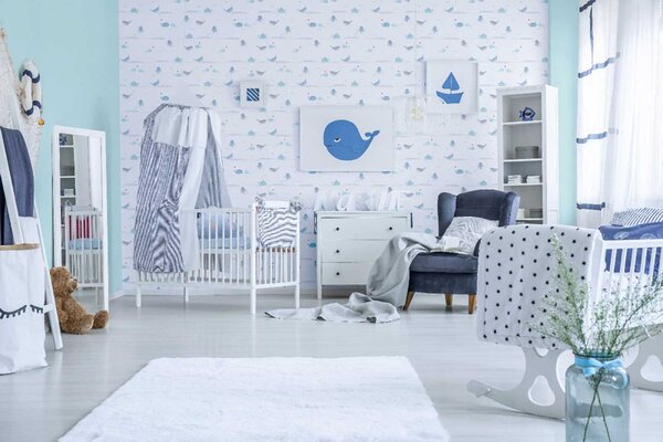 A.S. Création | Vliesová tapeta na zeď Little Love 38130-1 | 0,53 x 10,05 m | zelená, modrá, bílá