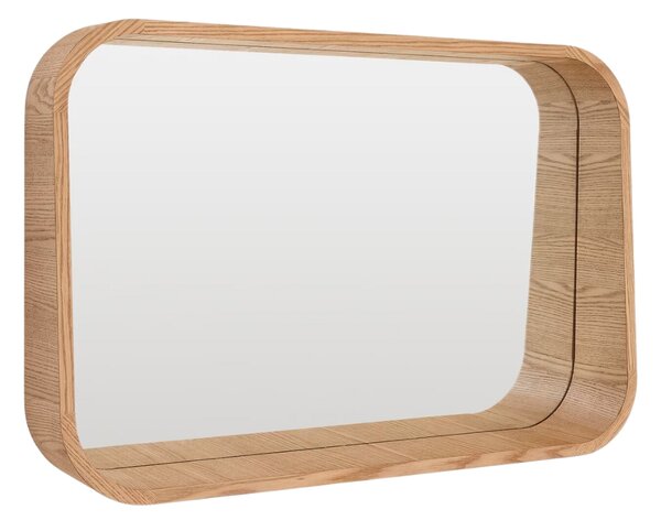 Nástěnné zrcadlo Kave Home Salaya 60 x 90 cm s dřevěným dekorem