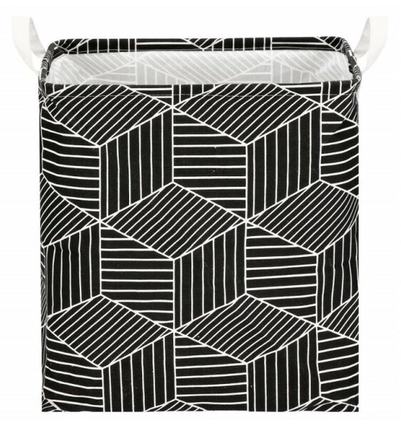 Úložný box 35 l skládací SPRINGOS HA0105 černo-krémový