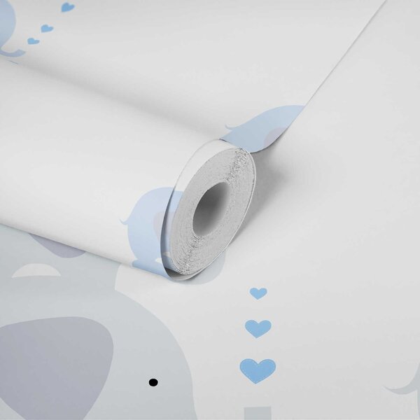 A.S. Création | Vliesová tapeta na zeď Little Love 38135-1 | 0,53 x 10,05 m | modrá, bílá, šedá
