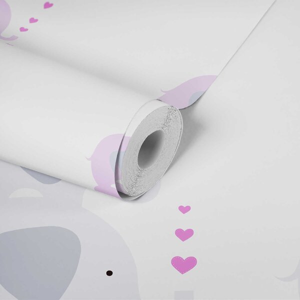 A.S. Création | Vliesová tapeta na zeď Little Love 38135-2 | 0,53 x 10,05 m | bílá, šedá, růžová