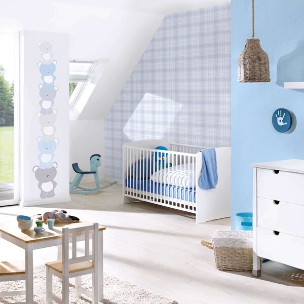 A.S. Création | Vliesová tapeta na zeď Little Love 38136-1 | 0,53 x 10,05 m | modrá, bílá, béžová, šedá
