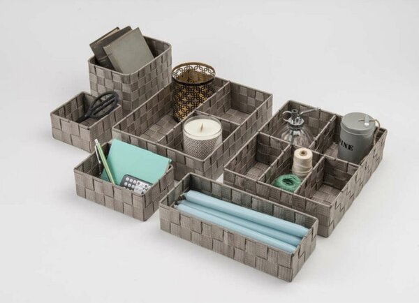 Organizér Compactor TEX 32 x 25 x 8 cm, 5 dílů, bílá