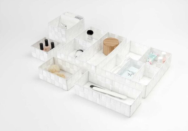 Organizér Compactor TEX 32 x 25 x 8 cm, 5 dílů, bílá