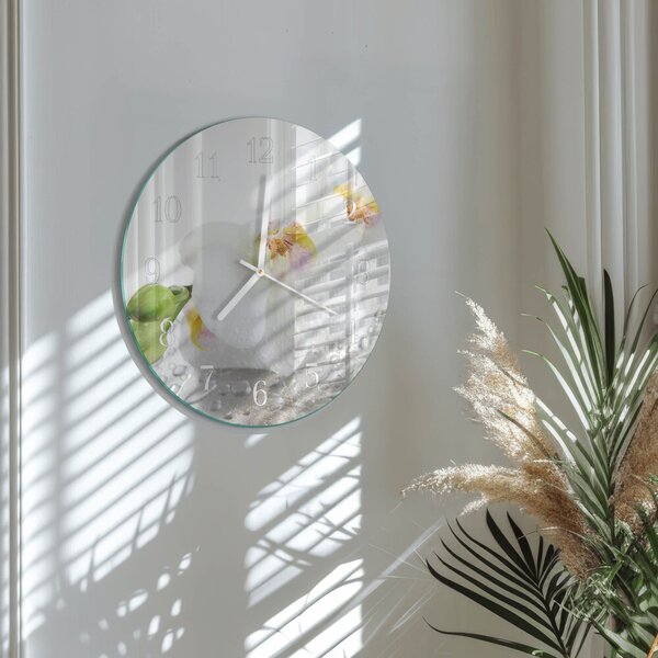Skleněné hodiny na stěnu Orchidej zsob-fi30-00058178