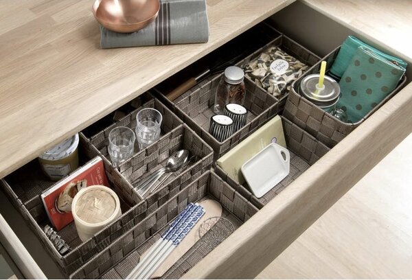 Organizér Compactor TEX 32 x 25 x 8 cm, 5 dílů, bílá