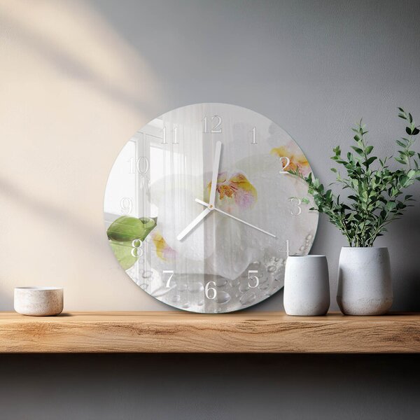 Skleněné hodiny na stěnu Orchidej zsob-fi30-00058178
