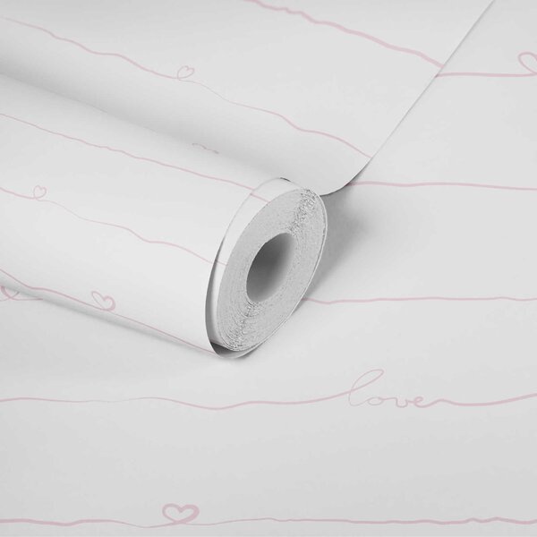 A.S. Création | Vliesová tapeta na zeď Little Love 38140-2 | 0,53 x 10,05 m | bílá, růžová