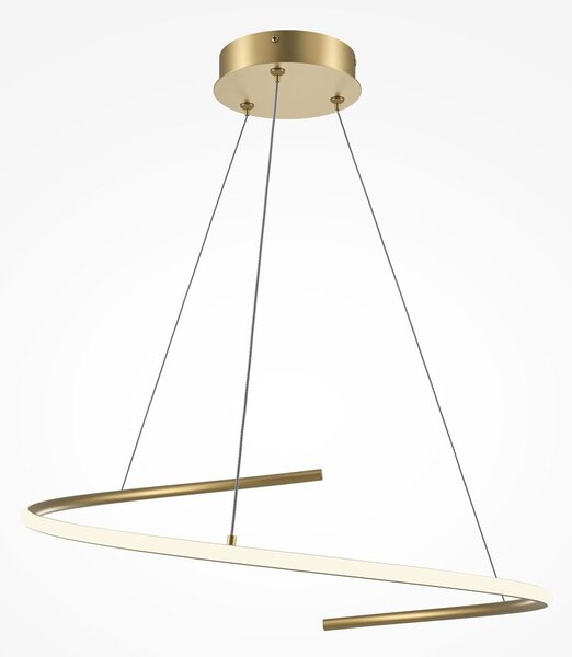 Maytoni Závěsné LED svítidlo CURVE, 31W, Ø 60 cm, CRI80 Barva: Zlatá
