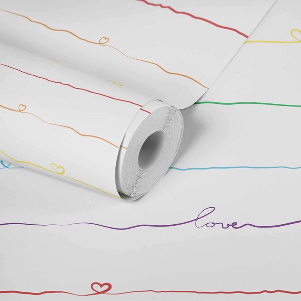 A.S. Création | Vliesová tapeta na zeď Little Love 38140-1 | 0,53 x 10,05 m | zelená, červená, bílá, žlutá