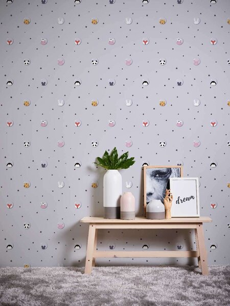 A.S. Création | Vliesová tapeta na zeď Little Love 38143-1 | 0,53 x 10,05 m | šedá
