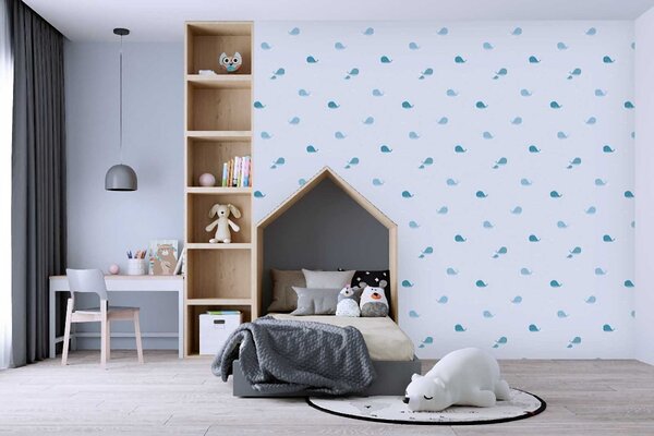 A.S. Création | Vliesová tapeta na zeď Little Love 38144-1 | 0,53 x 10,05 m | modrá, šedá
