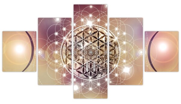 Obraz - Mandala s elementy (125x70 cm)