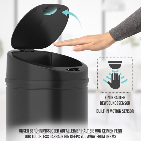 Jago automatický odpadkový koš, 50 L, černý