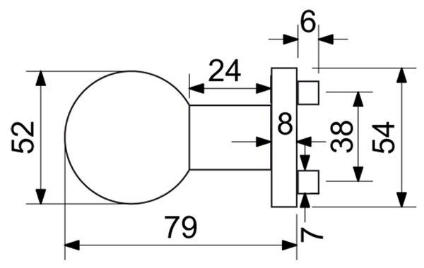 Dveřní klika KNOB 01, černá